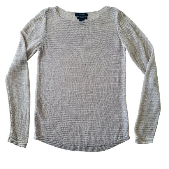 Tahari 100% Linen Open Weave Lightweight Long Sleeve Sweater Size M - Picture 5 of 15